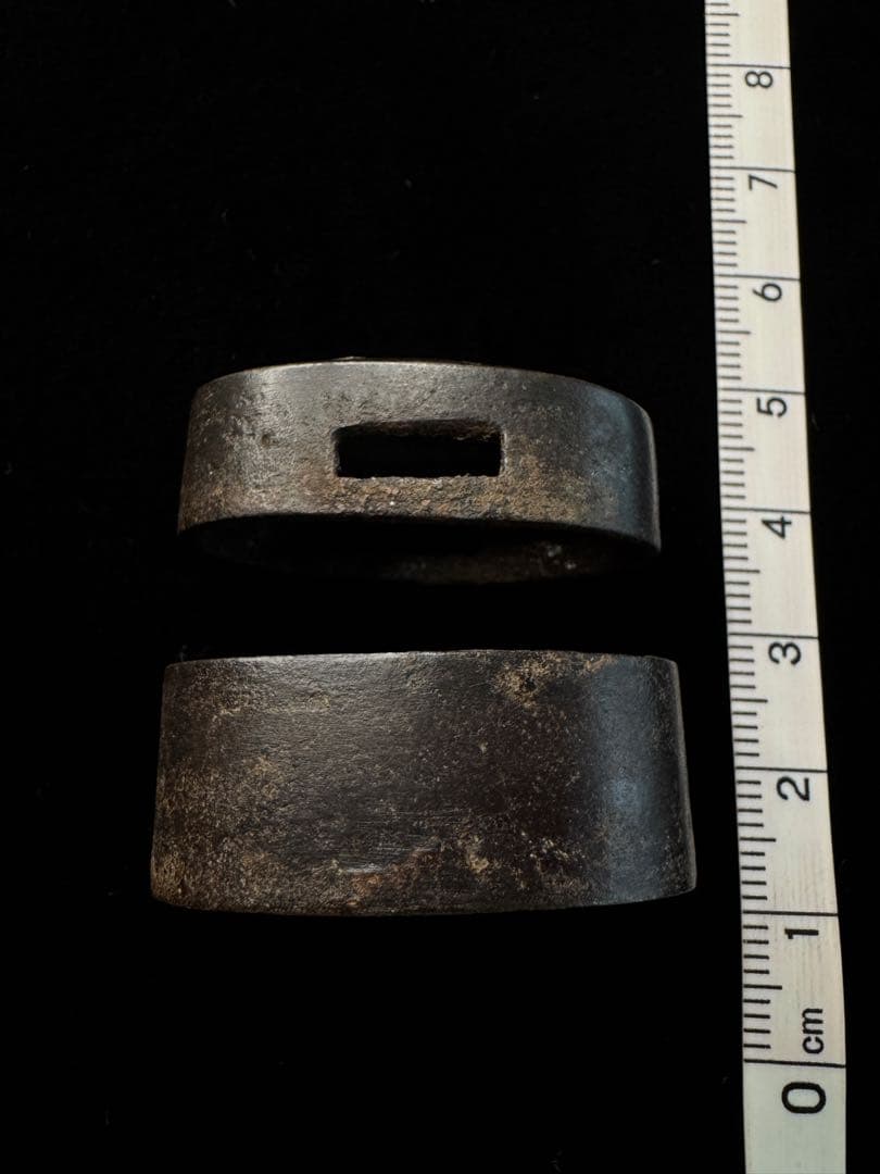 無銘 縁頭 無文図 鉄 拵 日本刀 刀装具 骨董 古美術 江戸時代