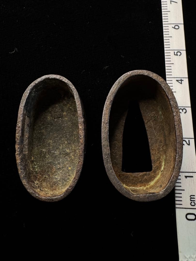 無銘 縁頭 無文図 鉄 拵 日本刀 刀装具 骨董 古美術 江戸時代