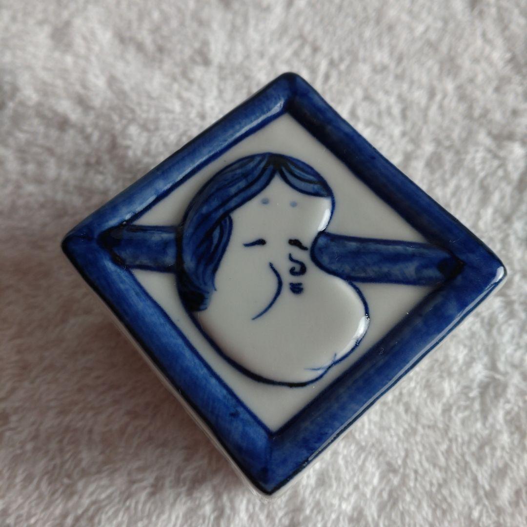 茶道具　福枡香合　京焼　清水焼　高野昭阿弥造　お福　鬼　豆　節分　共箱