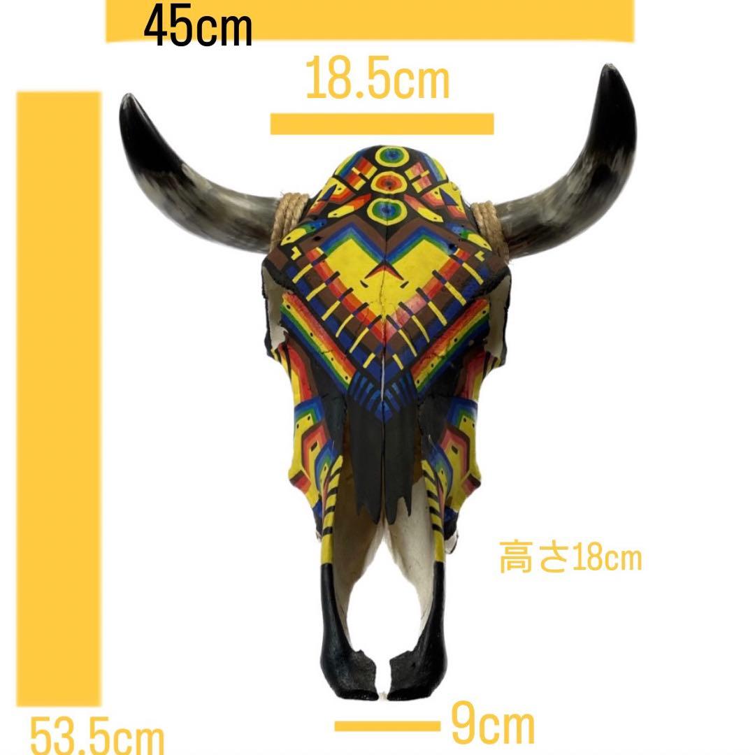リアルカウスカルヘッド オブジェ 壁掛け 特注ペイント メキシコ