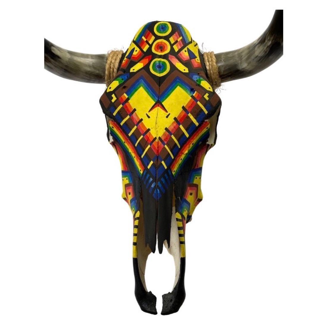 リアルカウスカルヘッド オブジェ 壁掛け 特注ペイント メキシコ