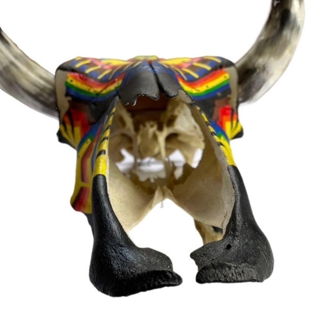 リアルカウスカルヘッド オブジェ 壁掛け 特注ペイント メキシコ