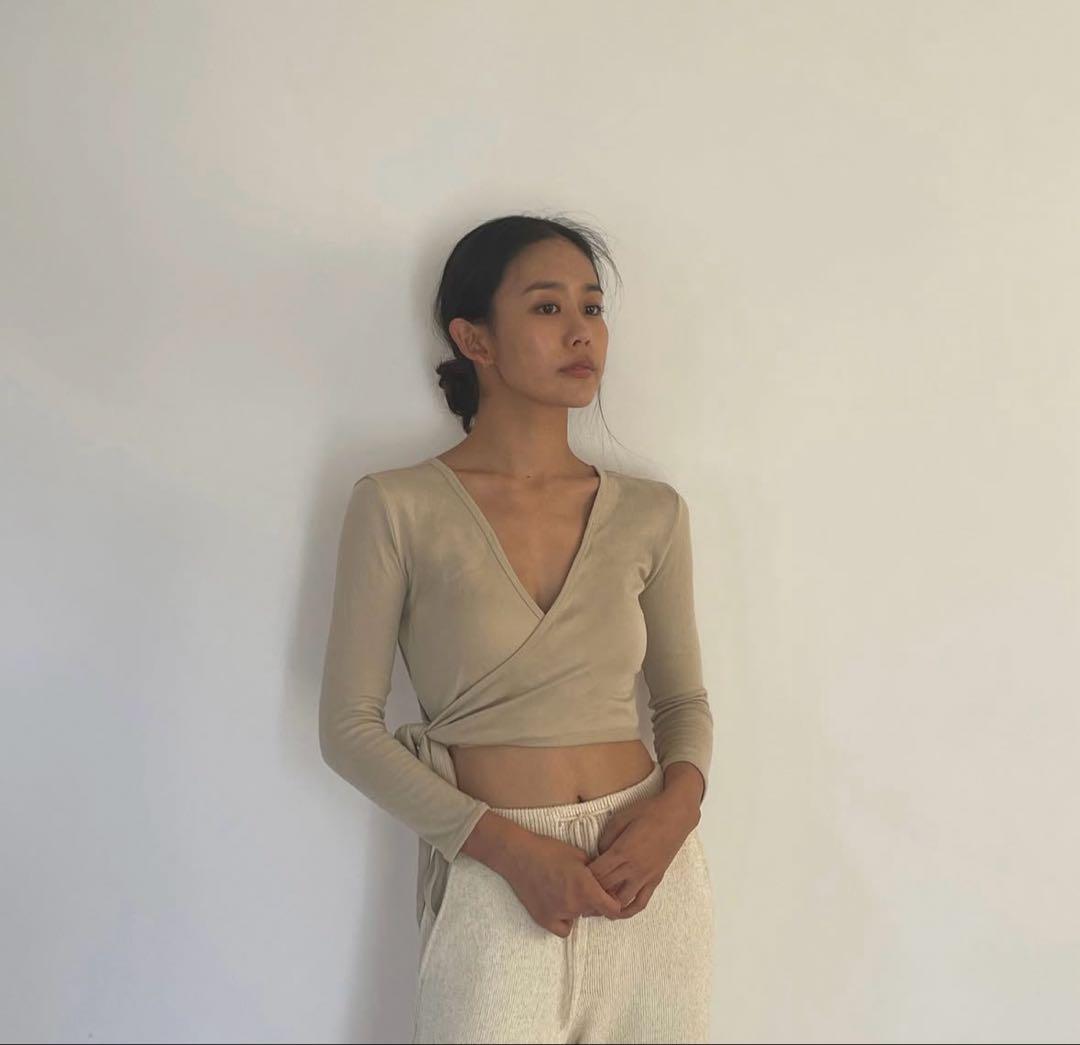 【試着のみ】seed and soil / wrap top beige