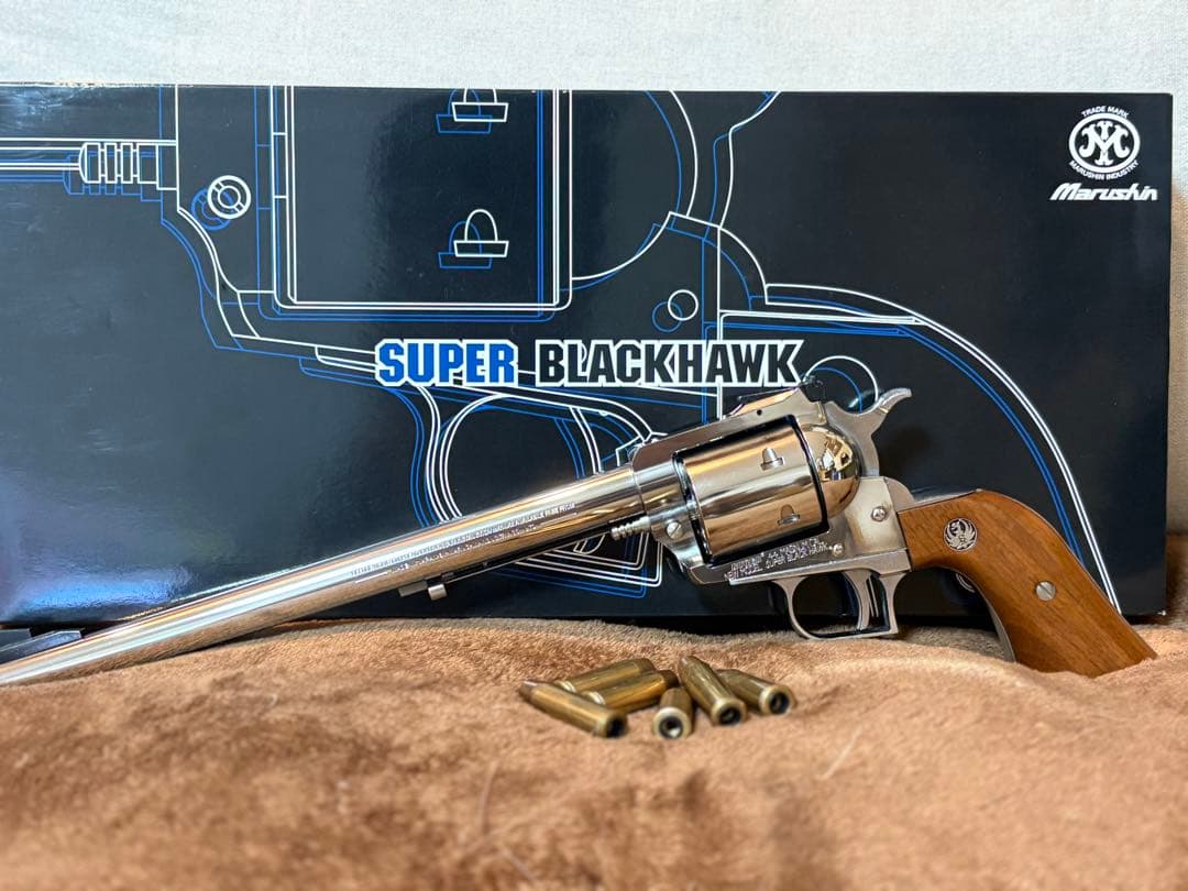 【簡易的な鏡面磨き処理済み】マルシンスーパーブラックホーク 木製グリップ