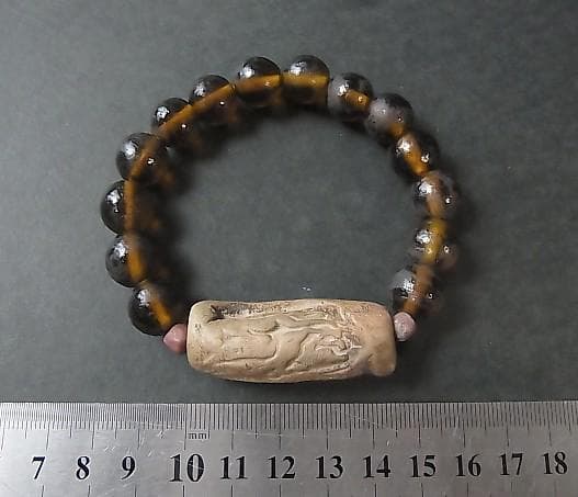 ★Y0302★アンティーク　ブレスレット　テラコッタ　ガラスビーズ