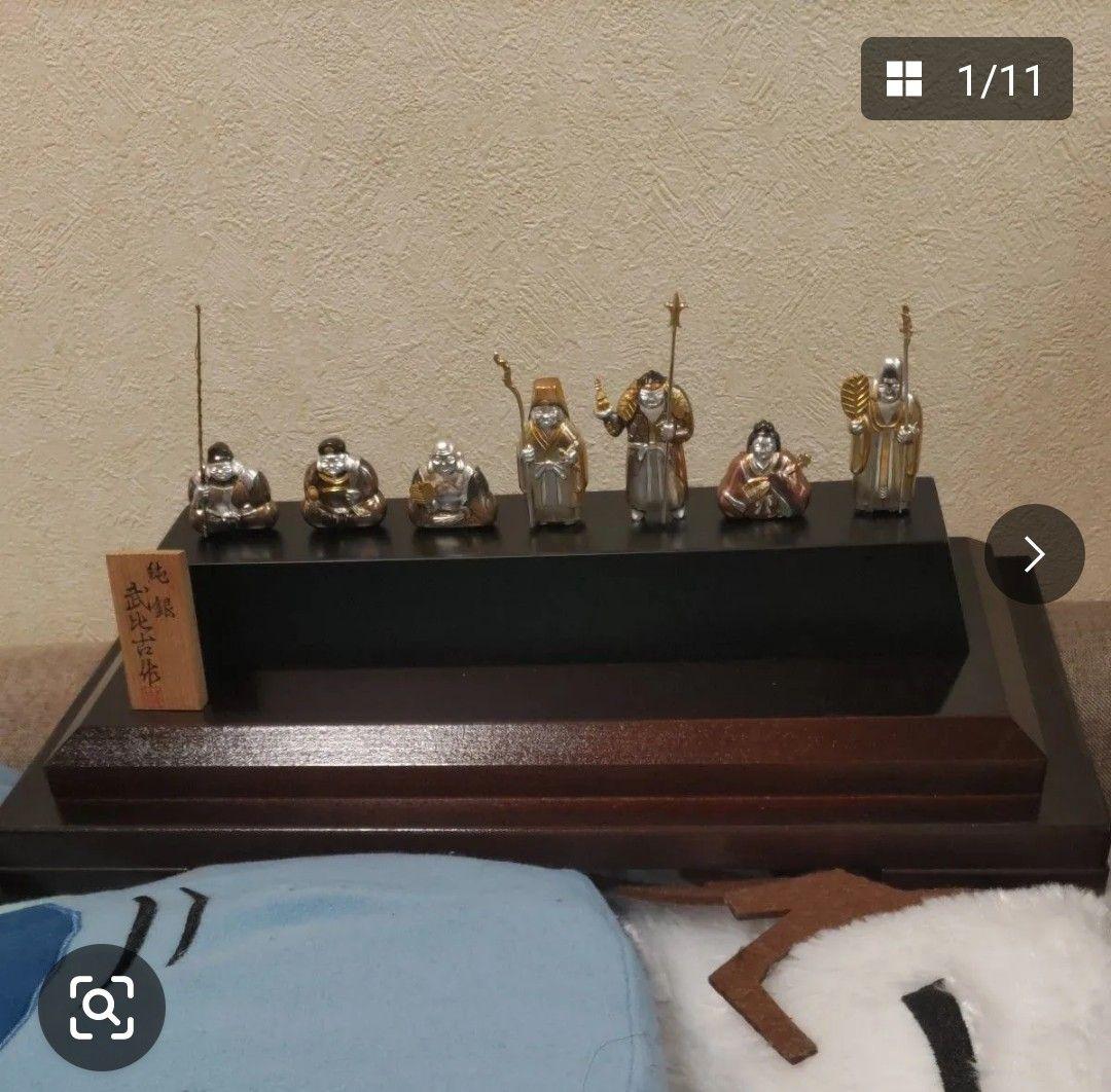 や*ん様 武比古　純銀 恵比寿 大黒 七福神 置物 オブジェ 縁起物