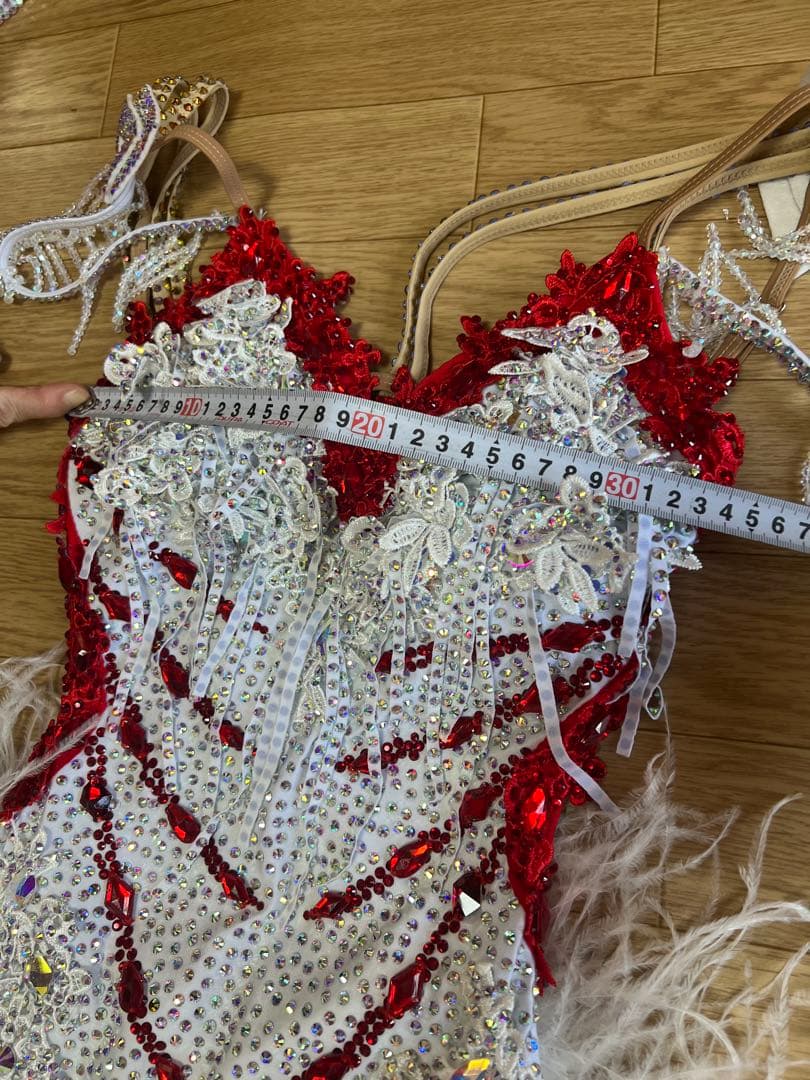 社交ダンス用赤と白のドレス　サイズS~M使用感ありません