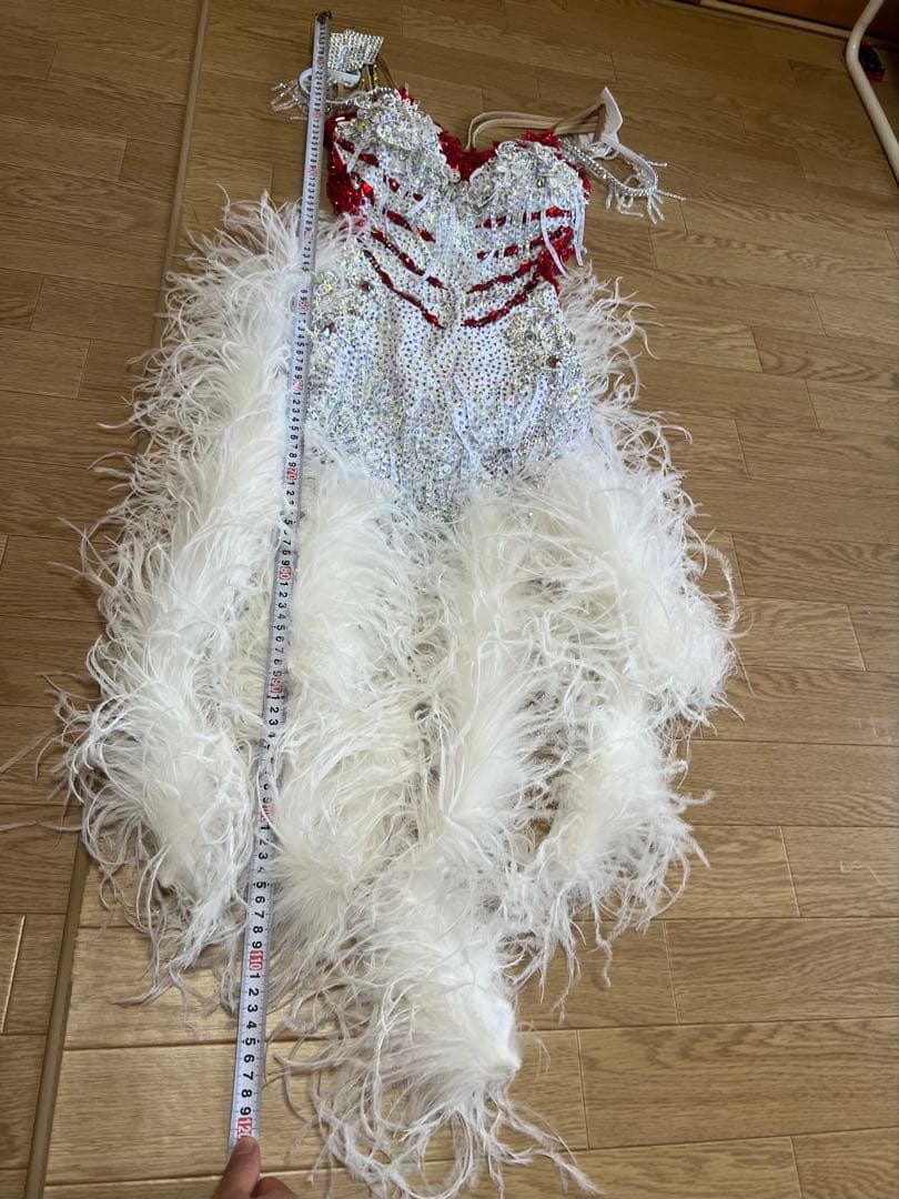 社交ダンス用赤と白のドレス　サイズS~M使用感ありません