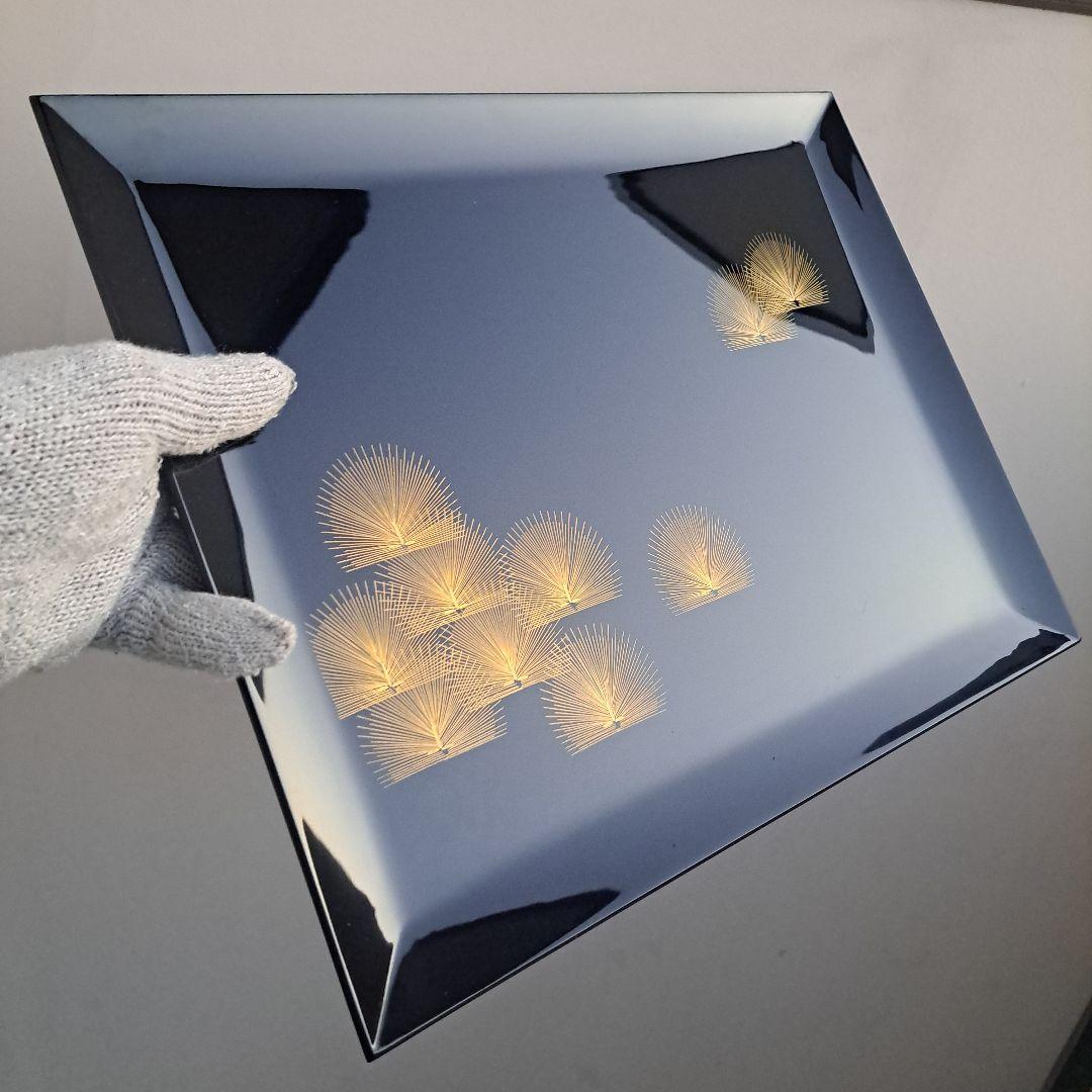 【輪島塗　五島屋謹製　卓上膳×5客】布着本堅地　沈金寿松葉　長期保管品