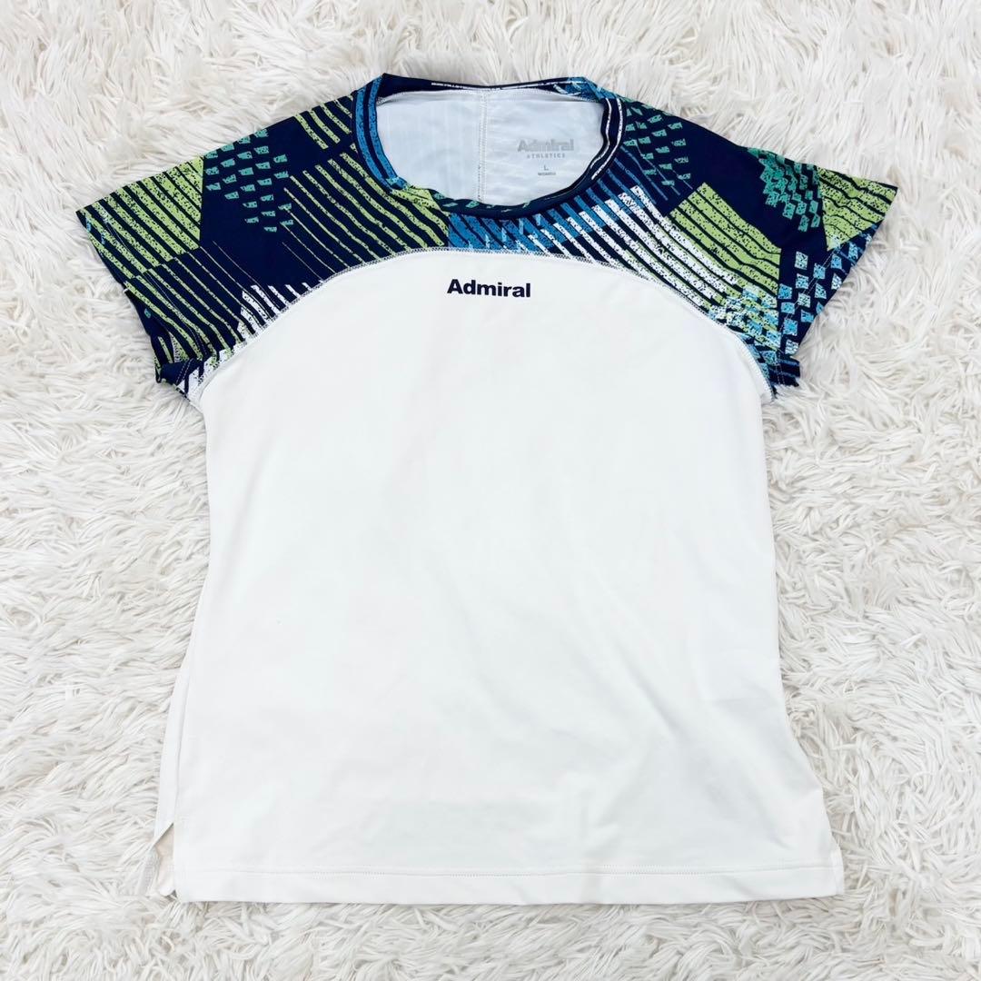 美品 Admiral テニスウェア トップス＆スカートセット 幾何学模様 L