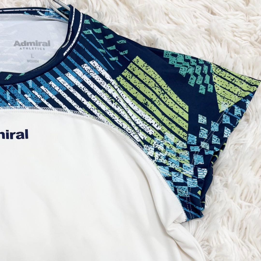 美品 Admiral テニスウェア トップス＆スカートセット 幾何学模様 L