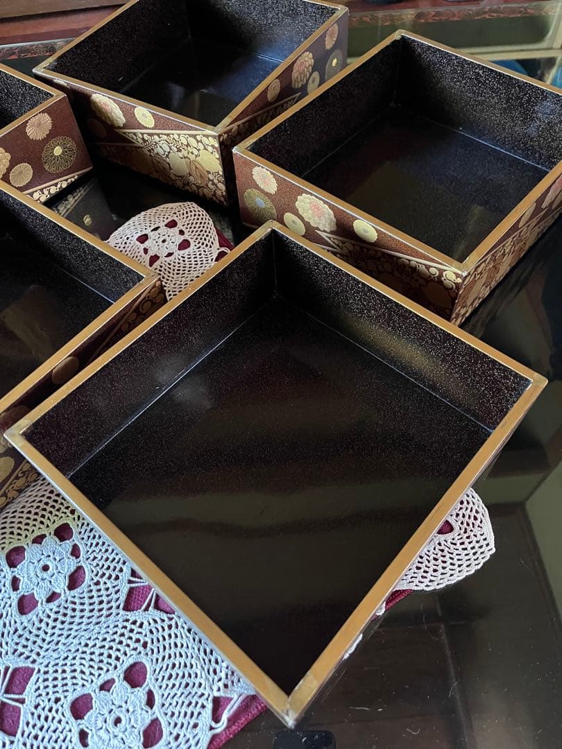 重箱 江戸後期 和骨董 自宅蔵出し 漆塗り漆器工芸品