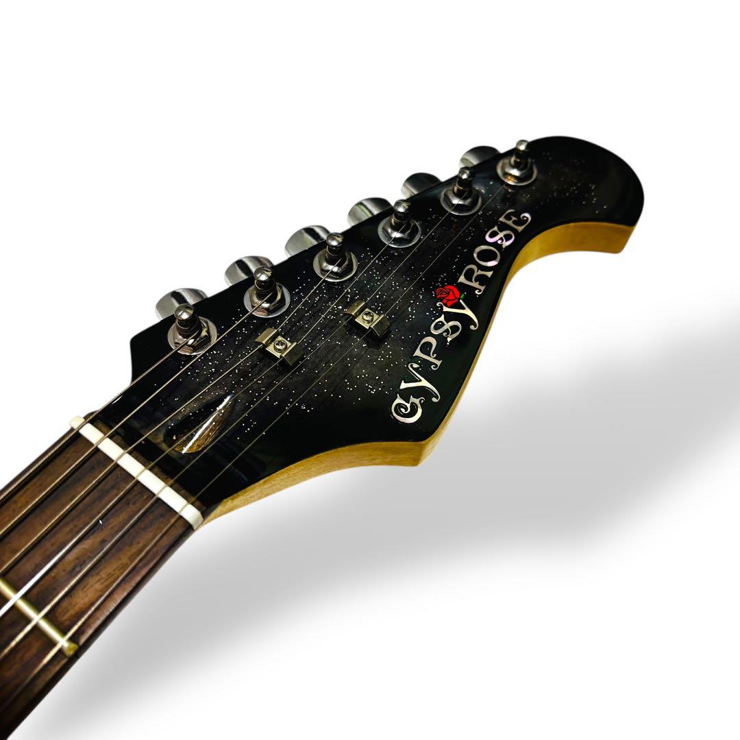 【希少な純正ケース付】ジプシーローズ エレキギター ラメ入 女性向けギター