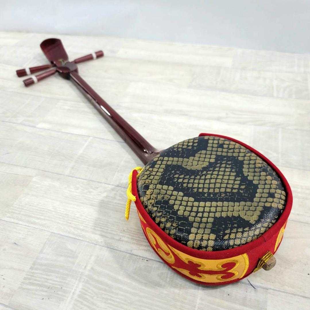 【良品】沖縄三線 工四合 人工皮 三味線 概ねきれい