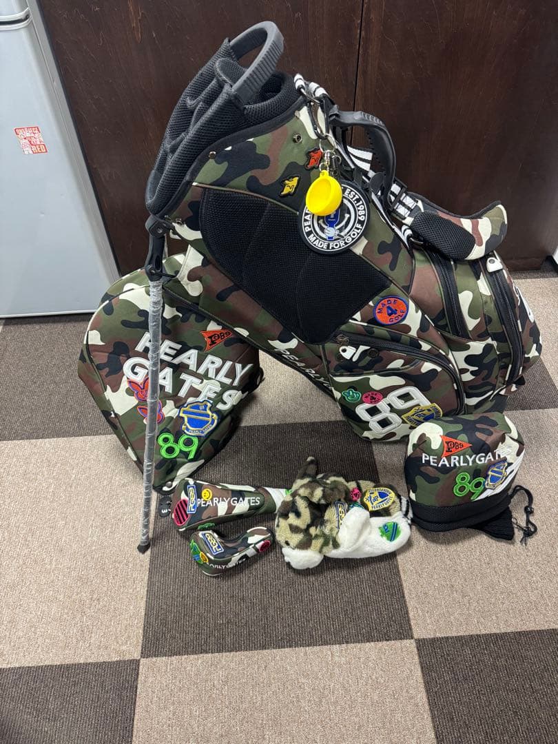 PEARLY GATES 迷彩ゴルフバッグ 89 スタンド ヘッドカバー付