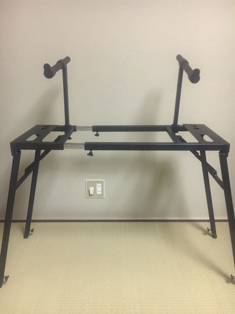 2段　キーボードスタンド ブラック 高さ横の調整可能