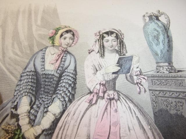 1848年銅版画◆仏製 ファッション誌『プチ・クリエ・デ・ダーム』No.2354