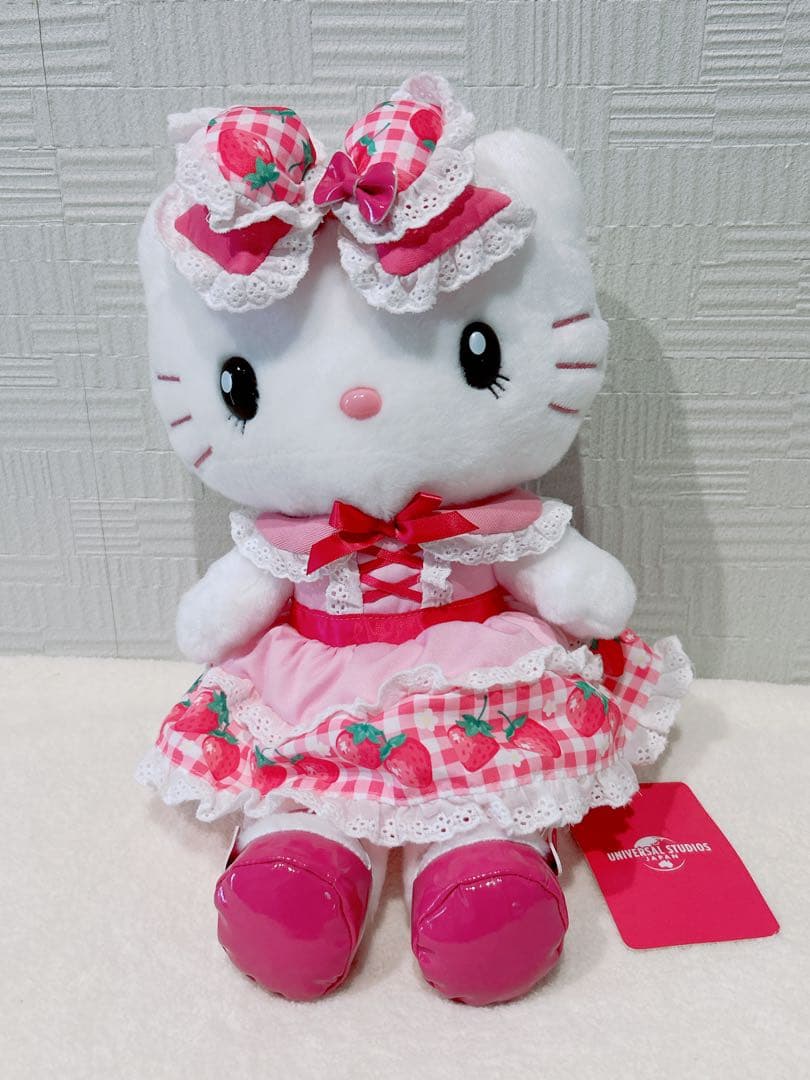 USJ限定 ハローキティ ぬいぐるみ　ストロベリー ドレス　ロリータ　美品