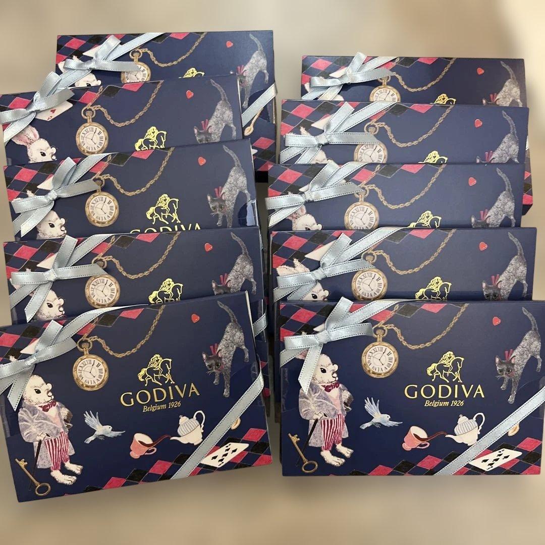 アリスのティーパーティーカレ10箱セット袋10枚付き　ゴディバ　バレンタイン