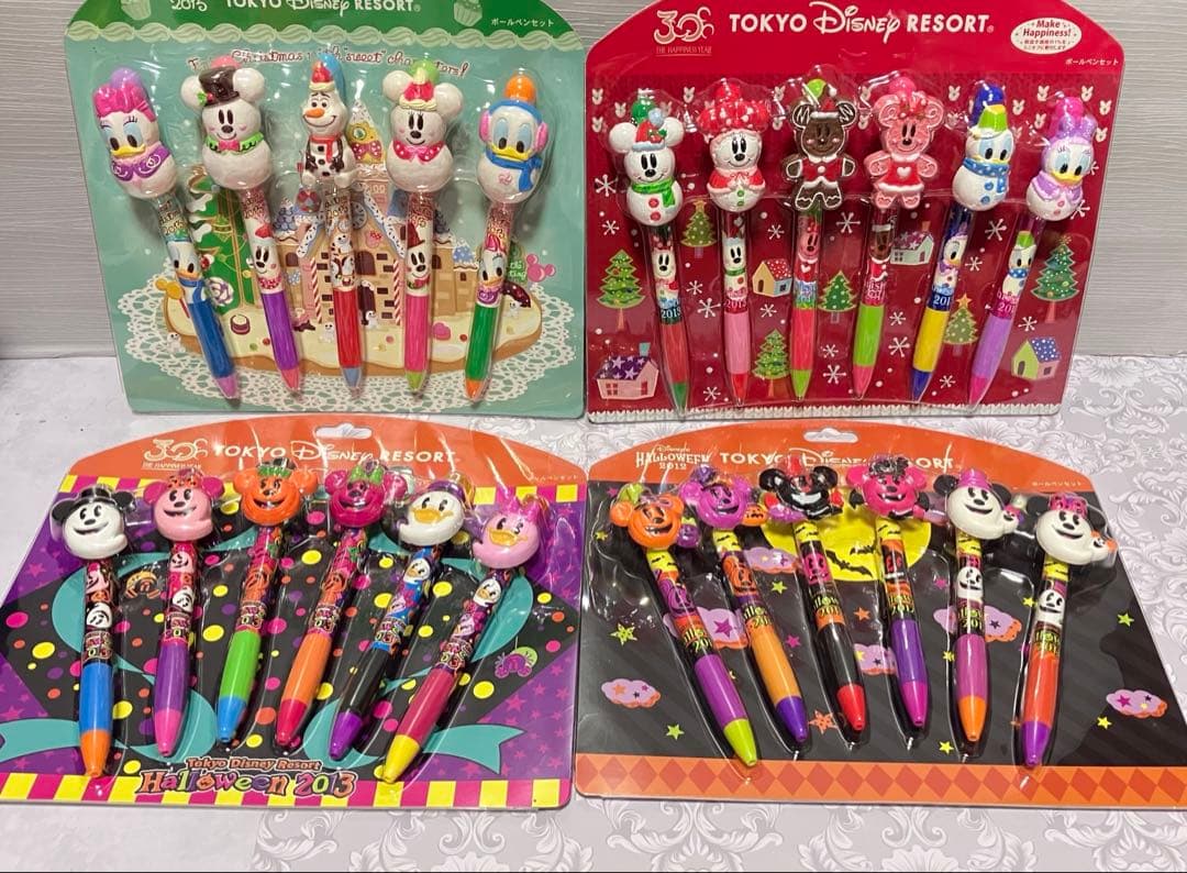 Disney ハロウィン　クリスマス　マスコット　ボールペン　セット