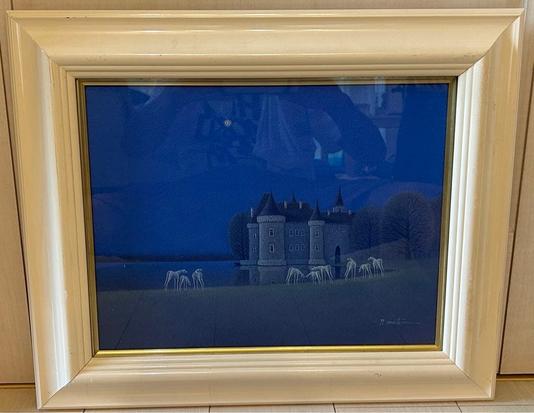 松浦敬文 作 『水辺の城』6号 肉筆画