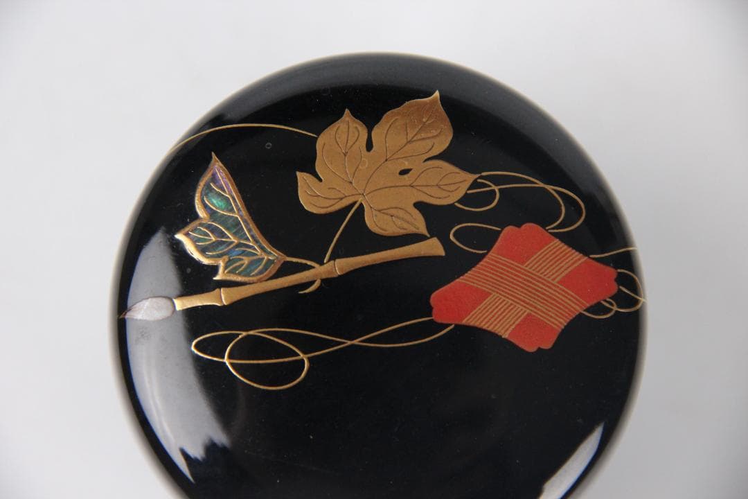 加賀蒔絵師宗利作 吉田利昭 大棗 内銀地 螺鈿細工入 栞付き N11-15A