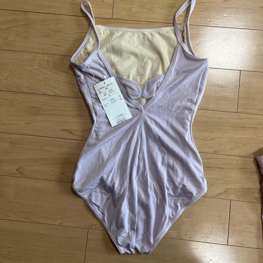 チャコット薄いピンクレオタードS新品と スカート新品