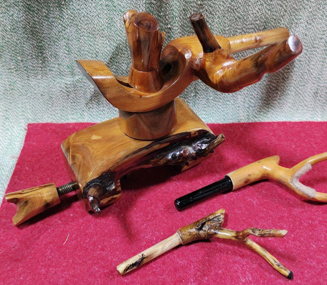 ヘラブナ釣り★特注杜松万力★竿枕★一点物の自然の風合いを生かしたデザイン★