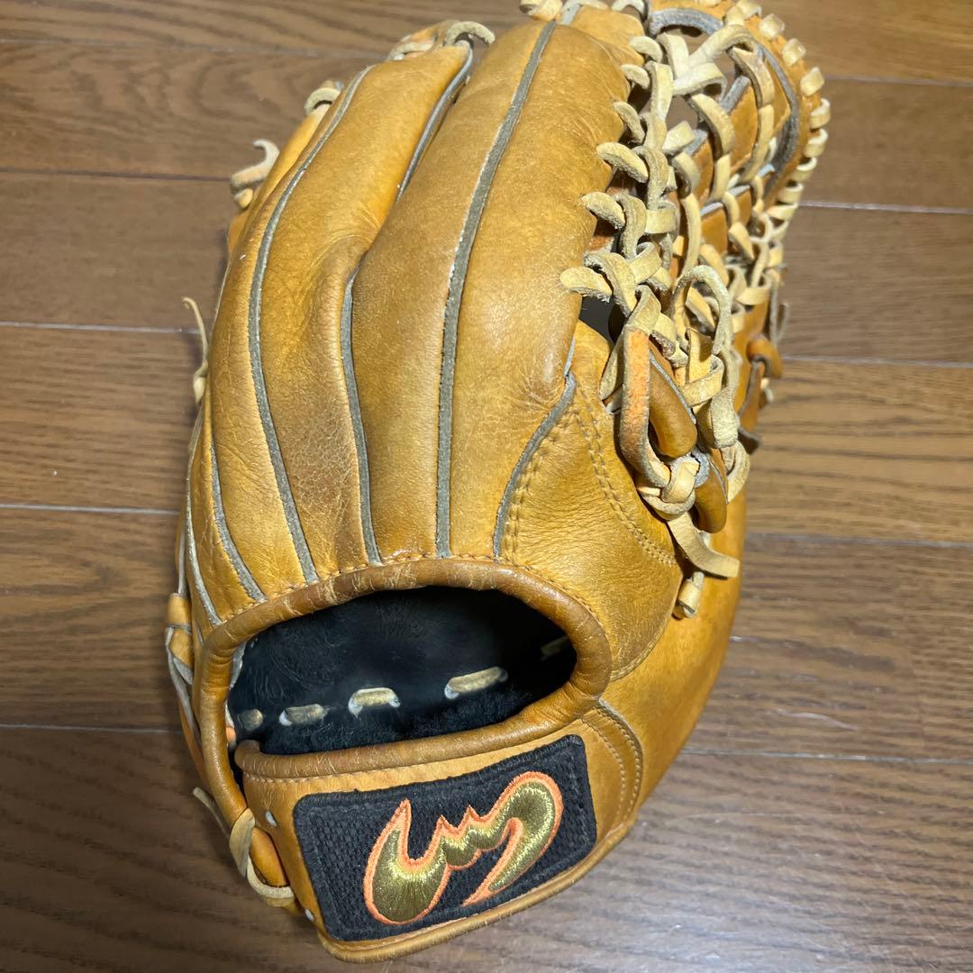 ジームス右投げ用硬式外野手グローブ ブラウン レザー