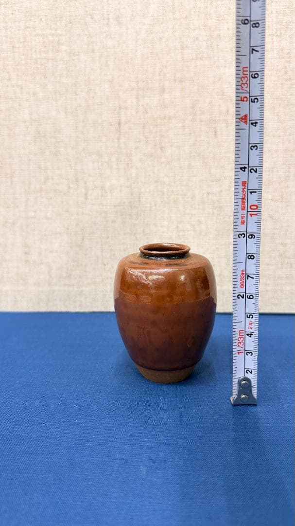 一点物 ミニチュア 酒壺 赤黒 グラデーション 焼締め 陶芸 5cm