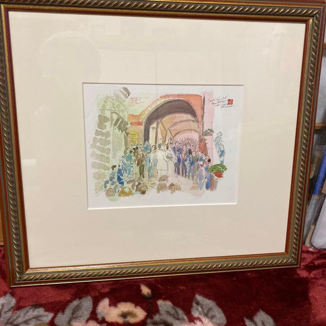 水彩画 Tanti Salute! サン・ジミニャーノ 1998年