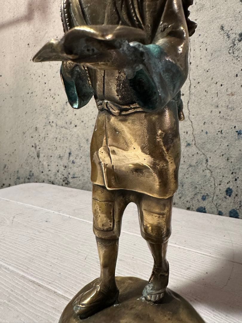 二宮金次郎像 銅像 ブロンズ彫刻 置物 銅製 オブジェ