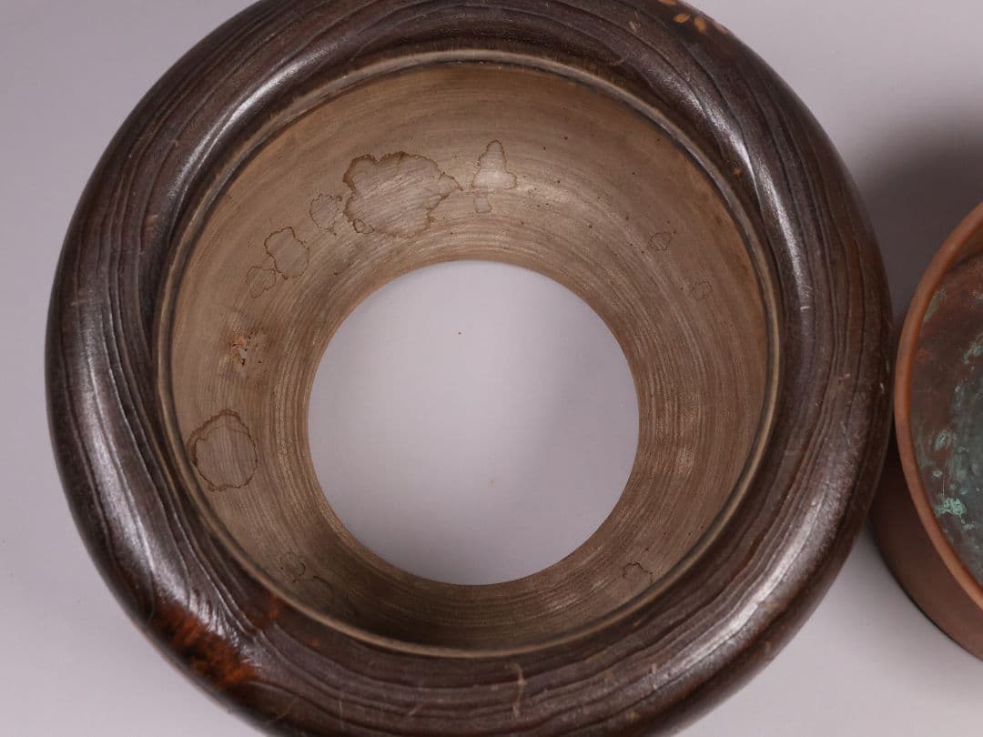 尺参 桐火鉢 金蒔絵 螺鈿細工 幅38.8cm 桐紋 菊 草花 扇面【MB31】