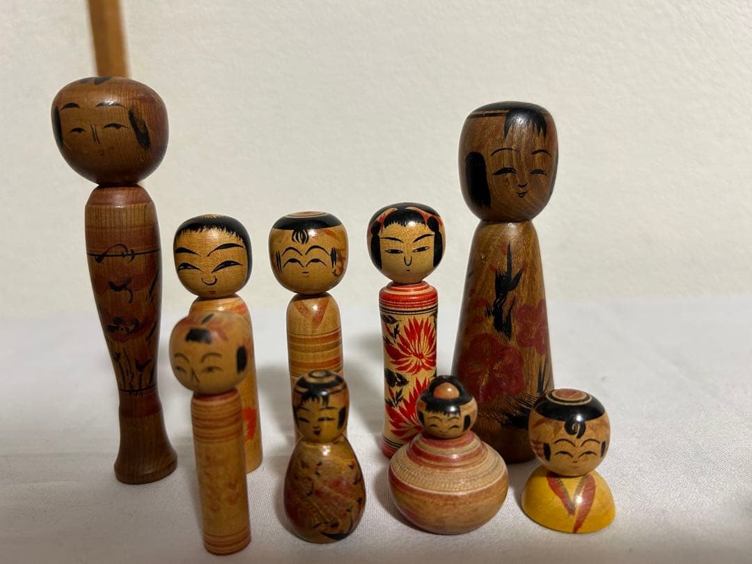昭和レトロ　ミニこけし　９点まとめて　伝統こけし