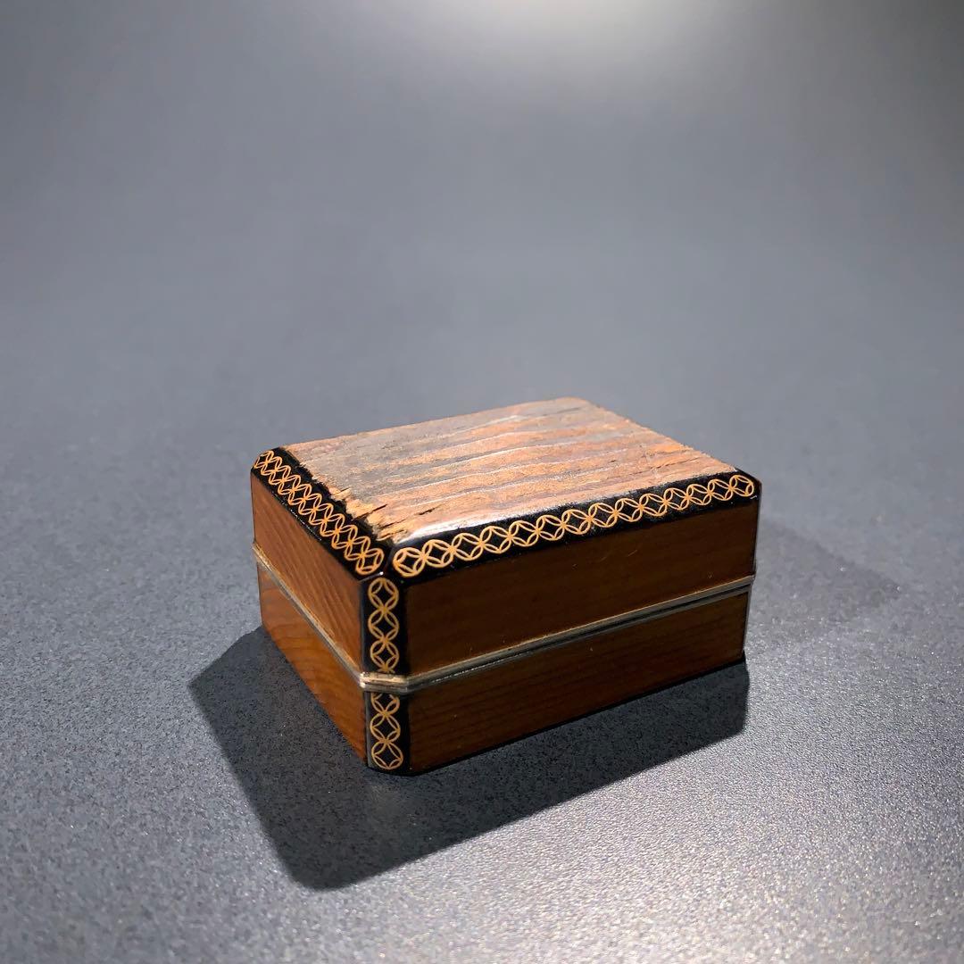 香合　古材　七宝蒔絵　大亀老師書付・花押　大徳寺　R0803ダP