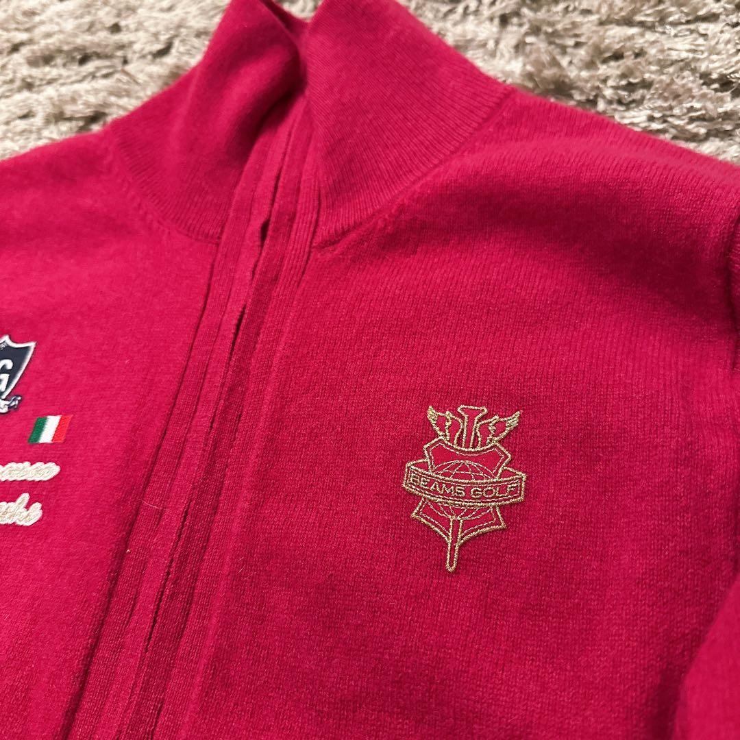 BEANS GOLF ビームスゴルフ 濃ピンク カシミヤ ジップアップセーター