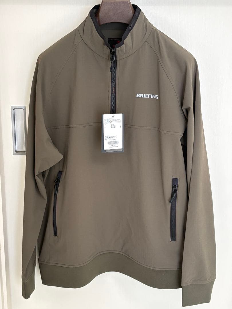 未使用)ブリーフィング ゴルフ メンズ フリースハーフジップ サイズL オリーブ
