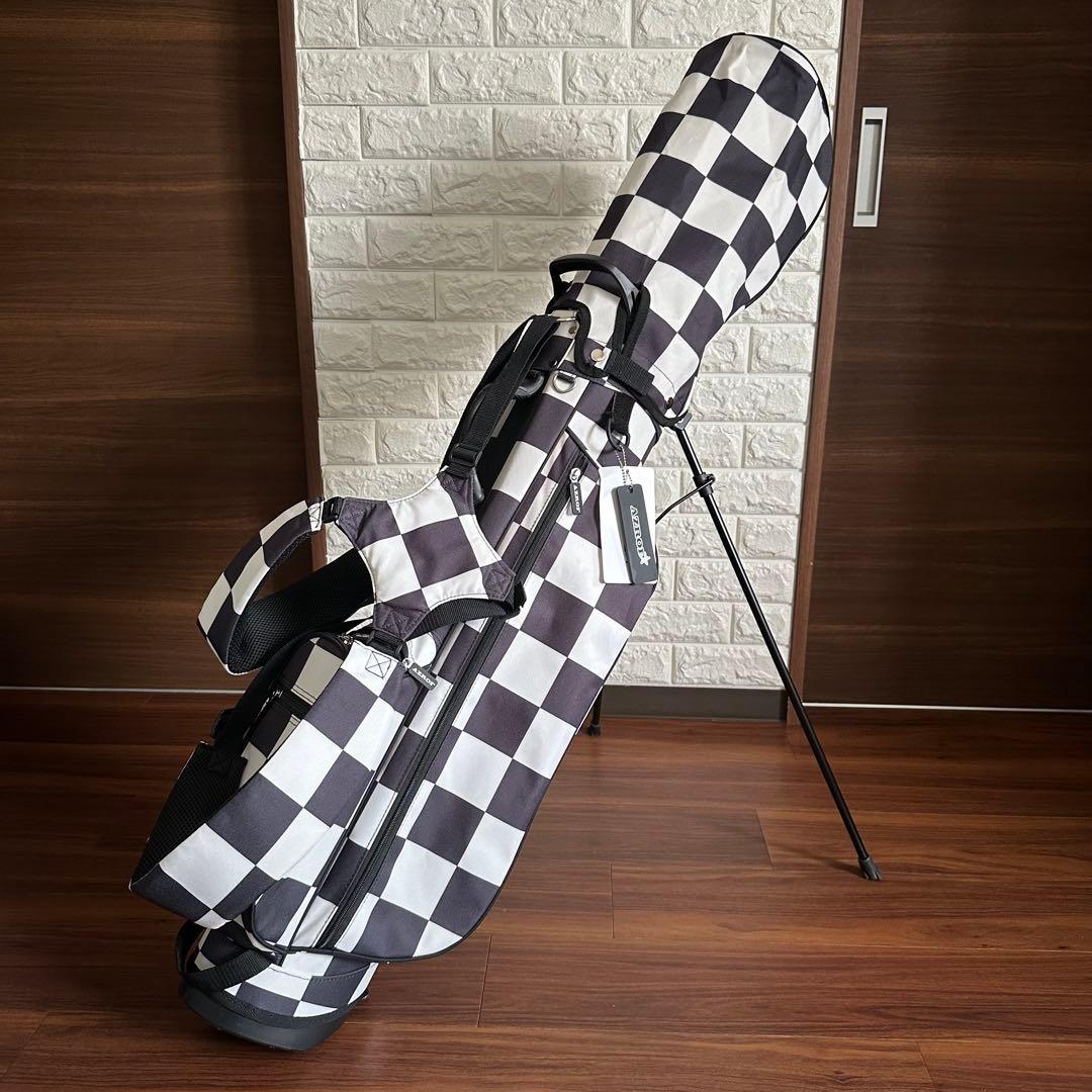 未使用 AZROF スタンド 6.5型 キャディバッグ チェッカーBK