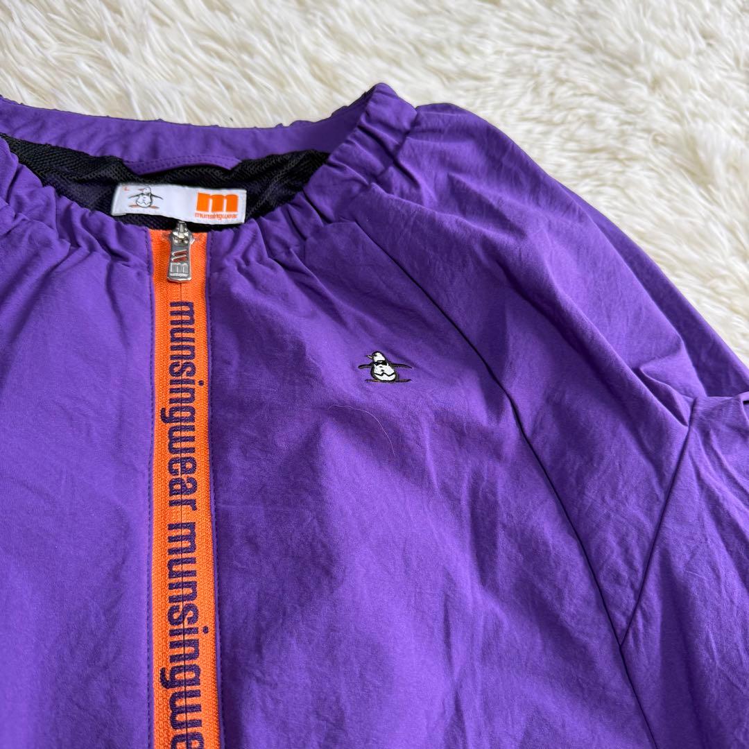 【マンシングウェア】極美品 ジップジャケット ノーカラー Lサイズ レディース