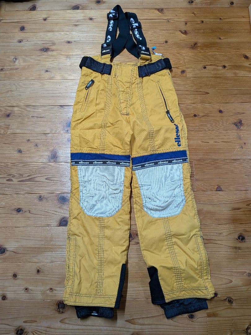 ellesse イエロー スキーウェア サスペンダー付き　エレッセ　男性