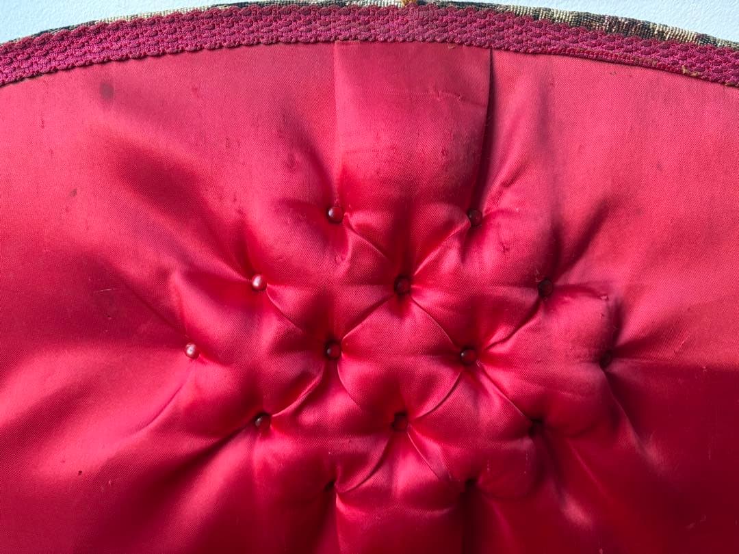 ✴︎イギリスヴィンテージ ソーイングボックス✴︎ 収納に ゴブラン織 木製 猫脚