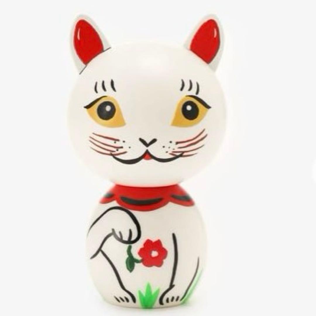 【新品】手描き　アフタヌーンティー　ナタリーレテ　白猫こけし　卯三郎こけし