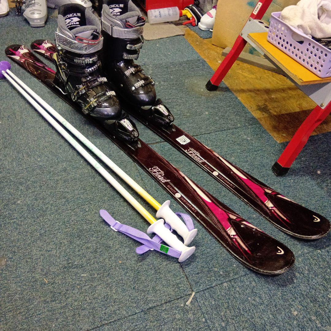 メンテナス済 142cmHEAD.靴25cm ストック付