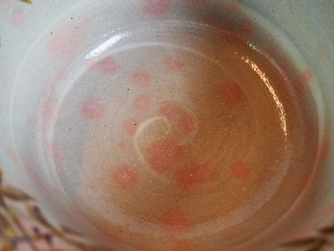 8代吉向十三軒造『南天絵菓子鉢』（共箱）