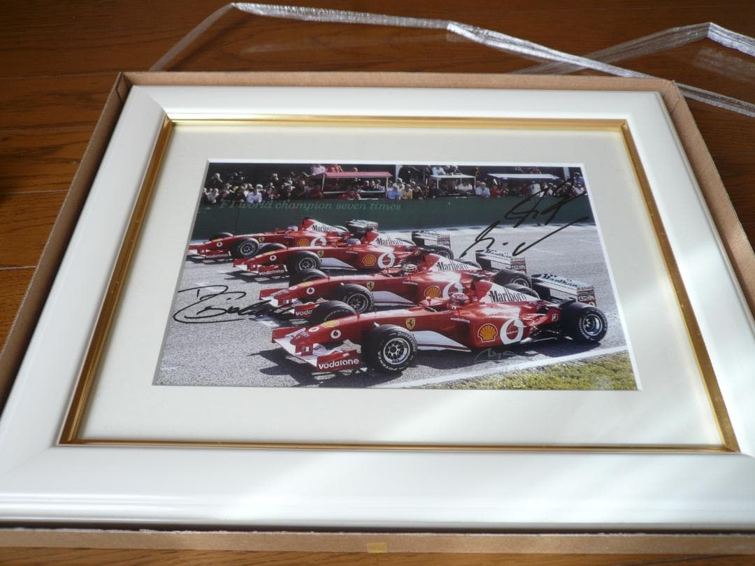 F１　シューマッハ・バリチェロ　直筆サイン入り写真（額装付）