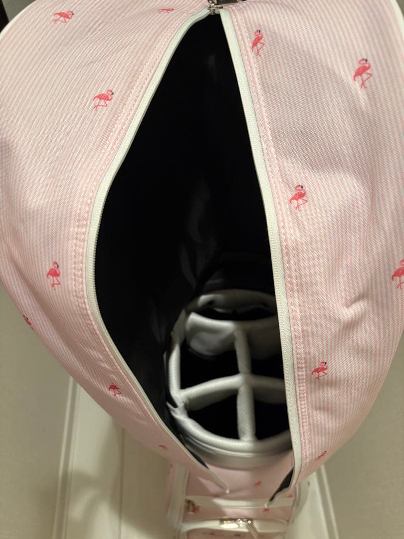【可愛い】JUN & ROPE ゴルフバッグ フラミンゴ柄 ピンク 美品