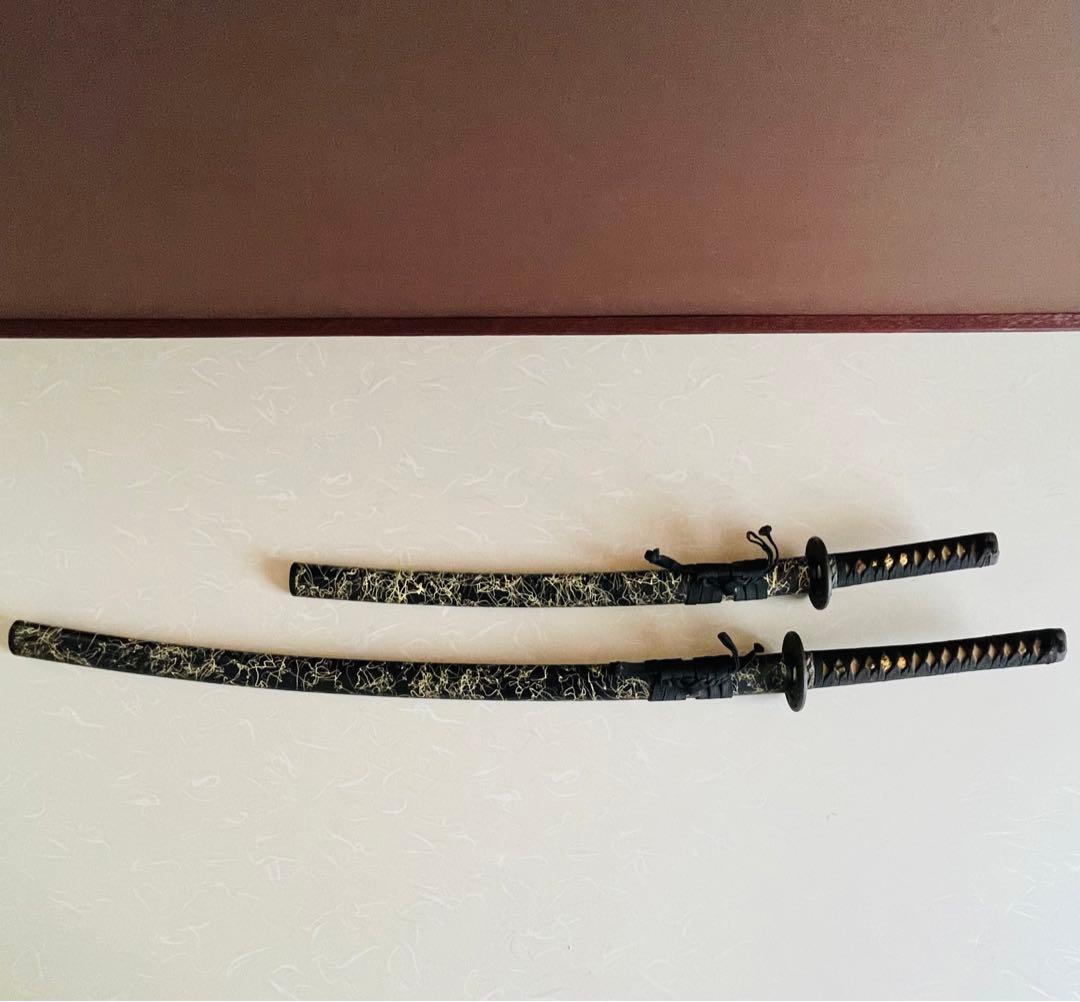 模造刀 日本刀 武具 刀剣 居合刀 2本セット 太刀 脇差 w2