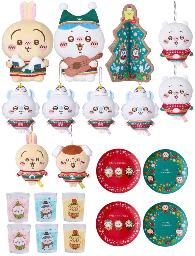 エニマイくじ ちいかわ　ぬいぐるみ　マスコット　うさぎ　モモンガ　ハチワレ