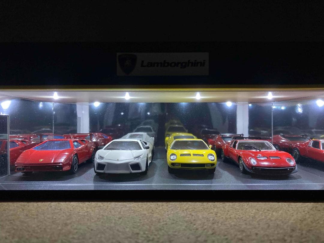 ミニカー用ジオラマ：1/43 ショールーム＆ガレージⅢ（ダークグレー）外構仕上げ