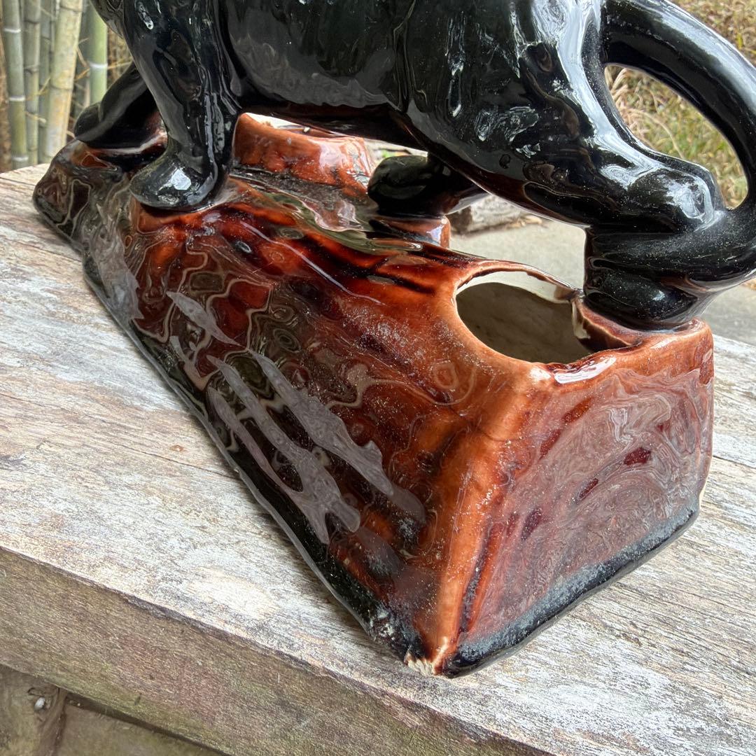 激レアブラックパンサー 陶器　置物　ミッドセンチュリー　ヴィンテージ50-60s